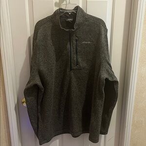 Eddie Bauer Gray Quarter-Zip Sweatshirt